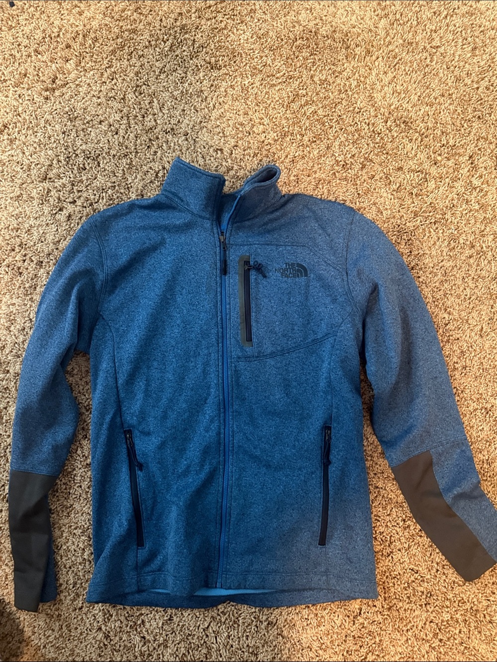 The North Face Men's Heathered Blue Lightweight Zip Jacket